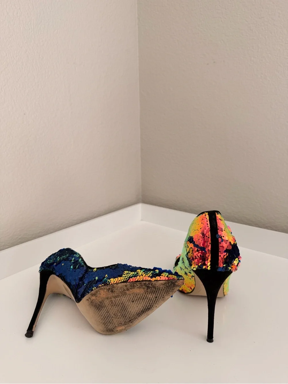 Aldo Multicolor Sequin Pointed-Toe Stiletto Heels
